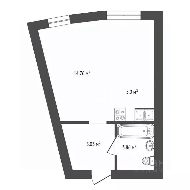 Студия Мордовия, Саранск Лесная ул., 12к2 (28.65 м) - Фото 2