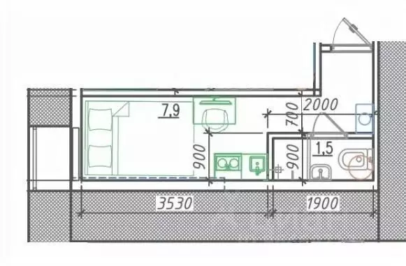 Студия Санкт-Петербург Греческий просп., 5 (12.5 м) - Фото 1