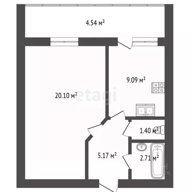 1-к кв. Московская область, Дубна Вокзальная ул., 7 (38.4 м) - Фото 2