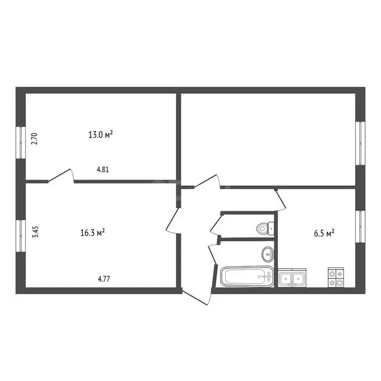 3-комнатная квартира: Вологда, 1-й микрорайон ГПЗ-23, 26 (59.5 м) - Фото 1