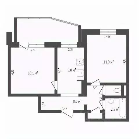 2-к кв. Бурятия, Улан-Удэ ул. Жердева, 142 (49.1 м) - Фото 1
