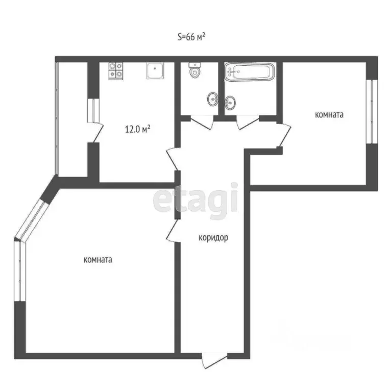 2-к кв. Москва Большая Очаковская ул., 12к5 (65.5 м) - Фото 2