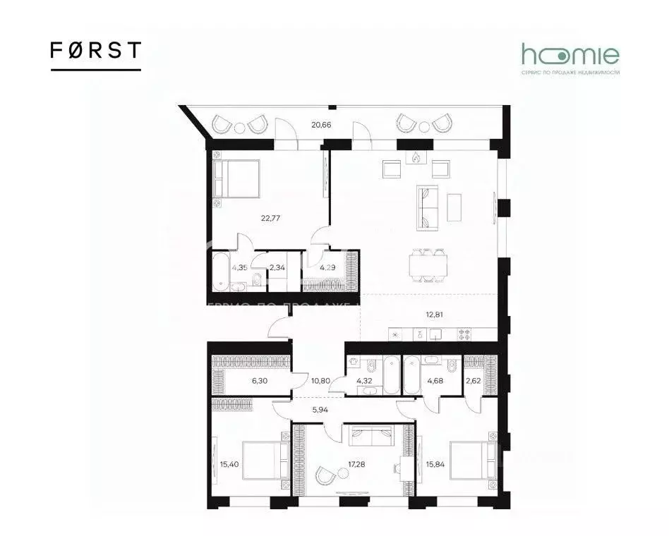 5-к кв. Москва Автозаводская ул., 26/1 (174.0 м) - Фото 2