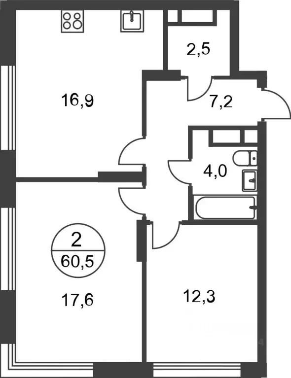 2-к кв. Москва Переделкино Ближнее мкр, 17-й кв-л, к2 (60.5 м) - Фото 0