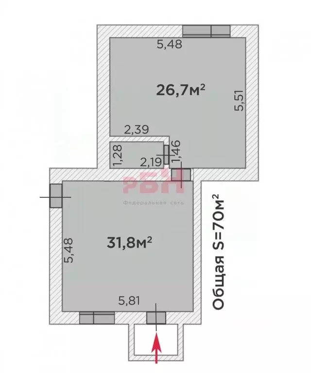Торговая площадь в Тюменская область, Тюмень Рижская ул., 78/1 (70 м) - Фото 2