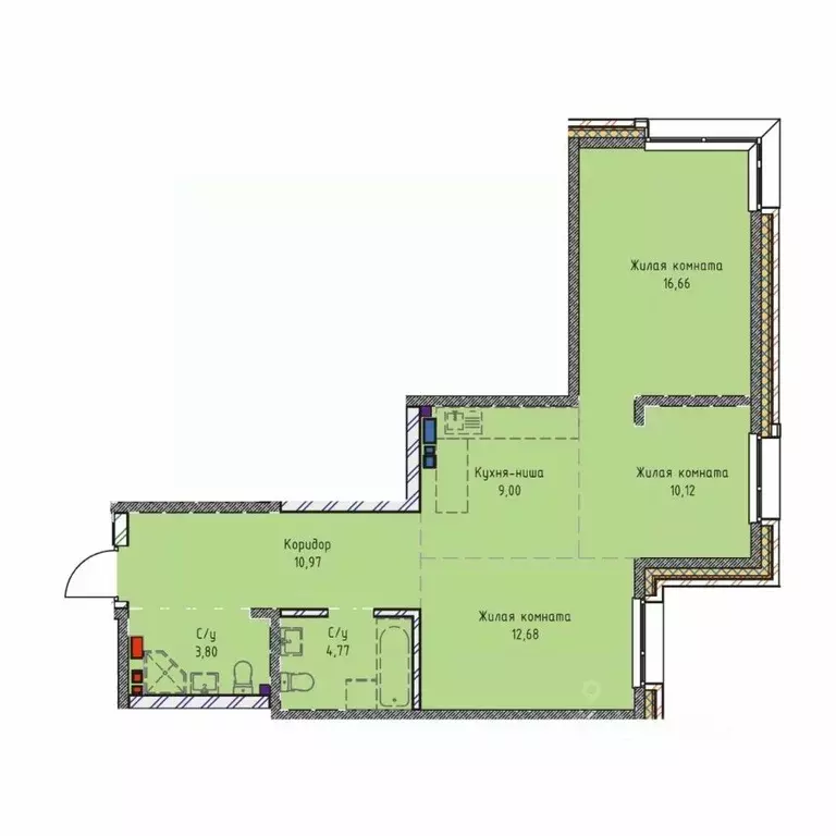 3-к кв. Иркутская область, Иркутск Култукская ул., 16 (68.0 м) - Фото 0