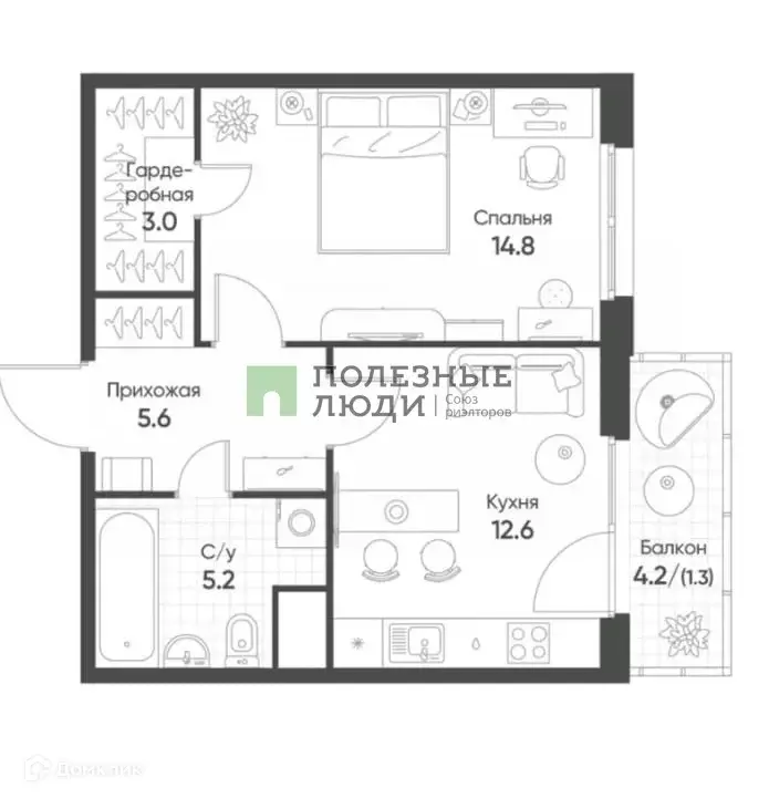 Продаётся 1-к квартира, 42.5 м - Фото 0