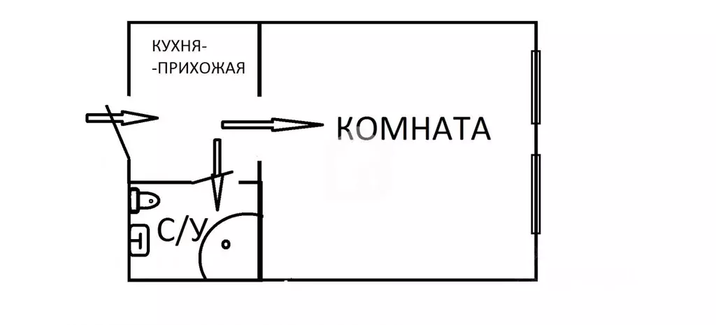 студия томская область, томск ул. бакунина, 15 (18.7 м) - Фото 1