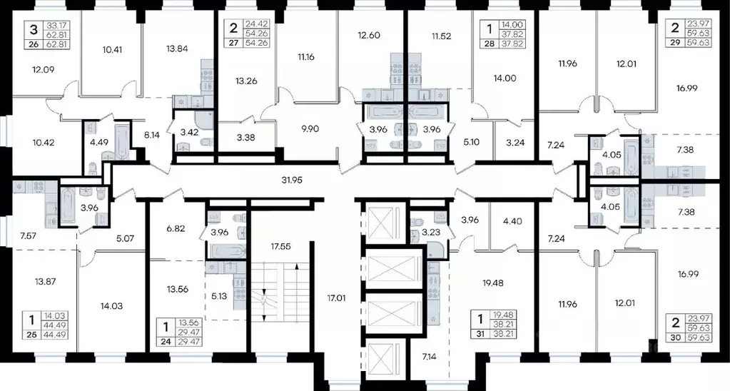 2-к кв. Приморский край, Владивосток ул. Тухачевского, 80 (54.26 м) - Фото 2