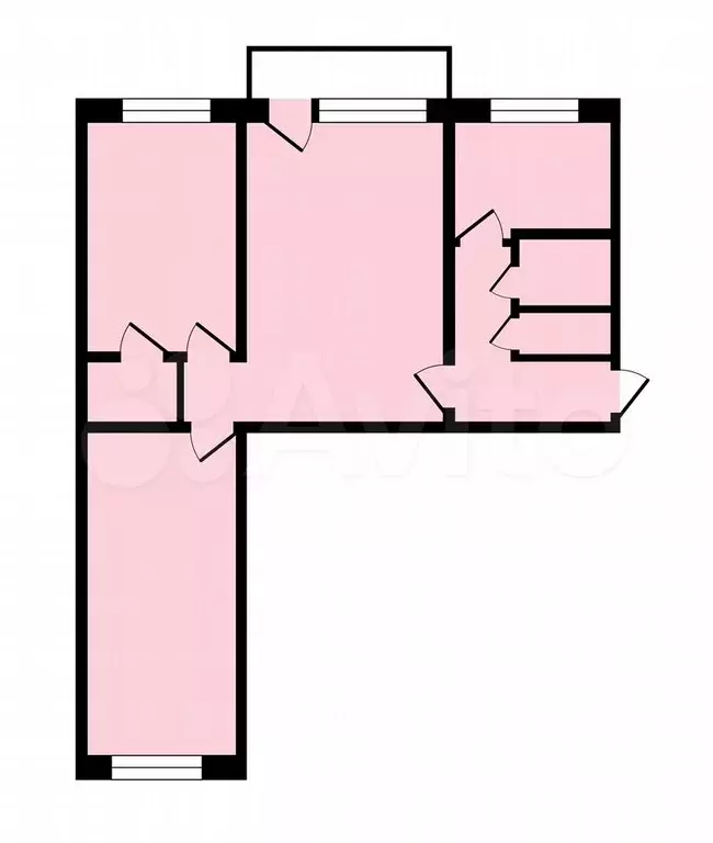 3-к. квартира, 57,8 м, 2/5 эт. - Фото 0