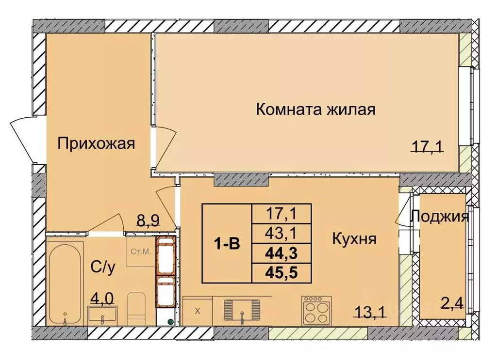 1-к кв. Нижегородская область, Нижний Новгород 1-я Оранжерейная ул. ... - Фото 0