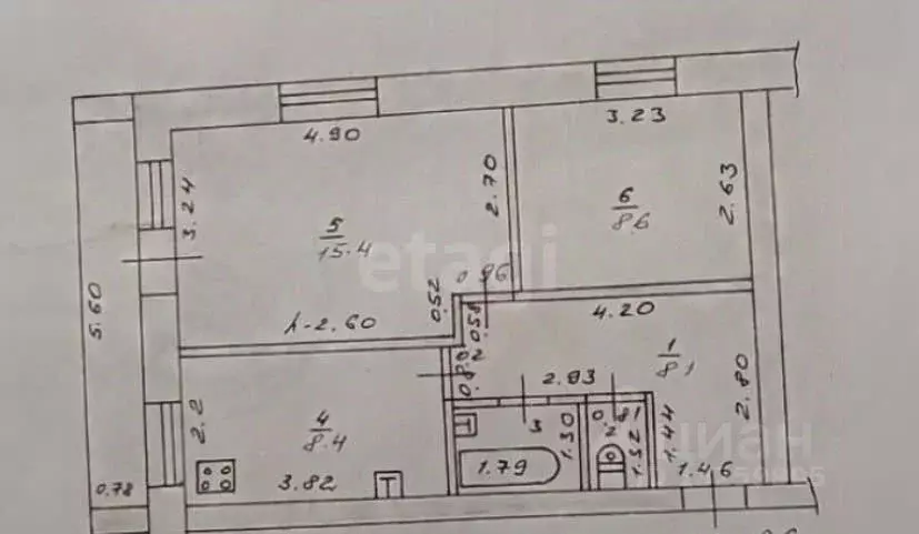 2-к кв. Липецкая область, Данков ул. Грибоедова, 18/1 (43.9 м) - Фото 2