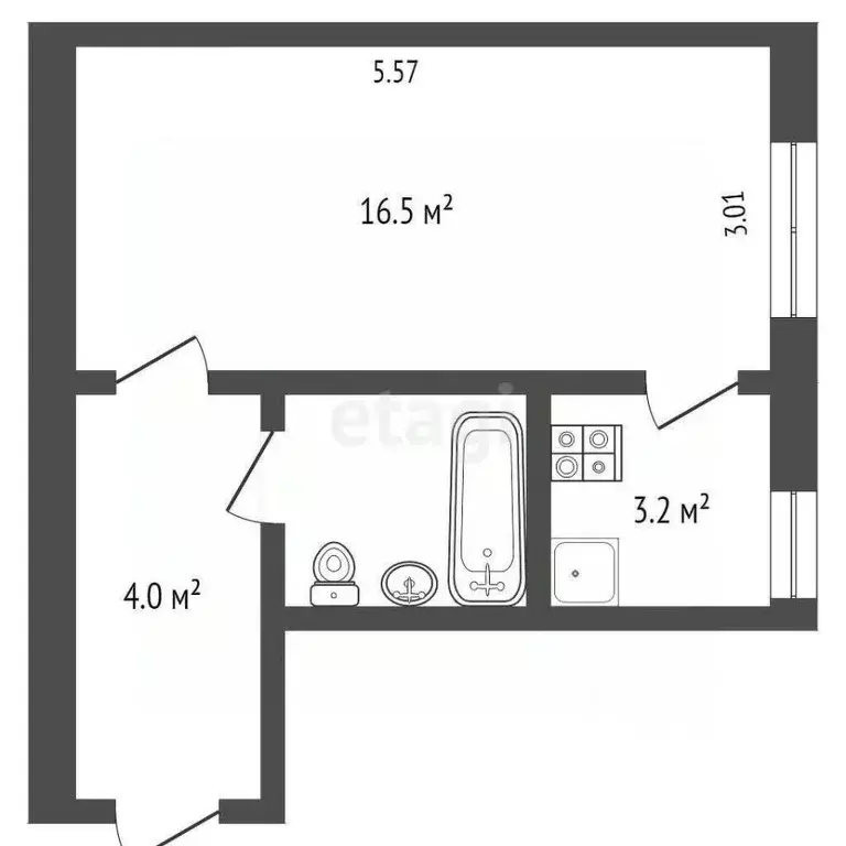 1-к кв. Московская область, Химки Союзная ул., 5к2 (26.9 м) - Фото 1