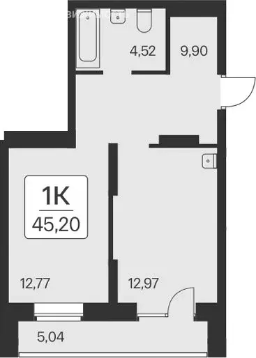 1-комнатная квартира: Новосибирск, квартал на Игарской (40.16 м) - Фото 1