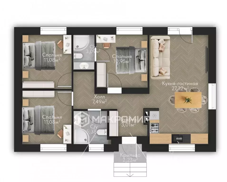 Дом в Татарстан, Зеленодольский район, Большекургузинское с/пос, Ягода ... - Фото 2