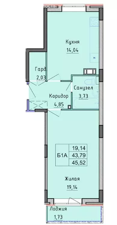 1-комнатная квартира: посёлок Красный Бор, Мирная улица, 6 (45.52 м) - Фото 1