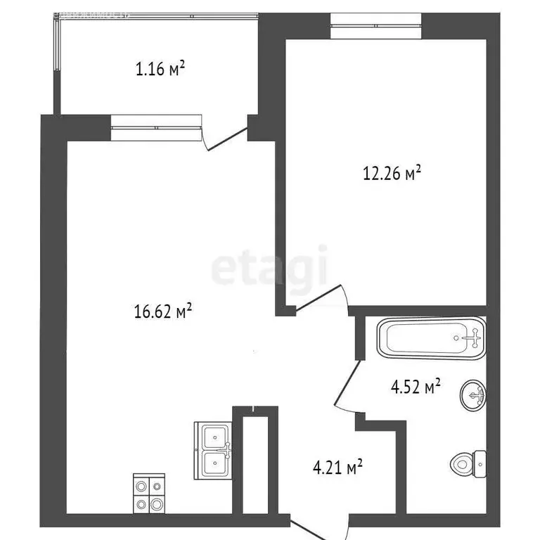 1-комнатная квартира: Тюмень, Одесская улица, 7к1 (38.64 м) - Фото 1