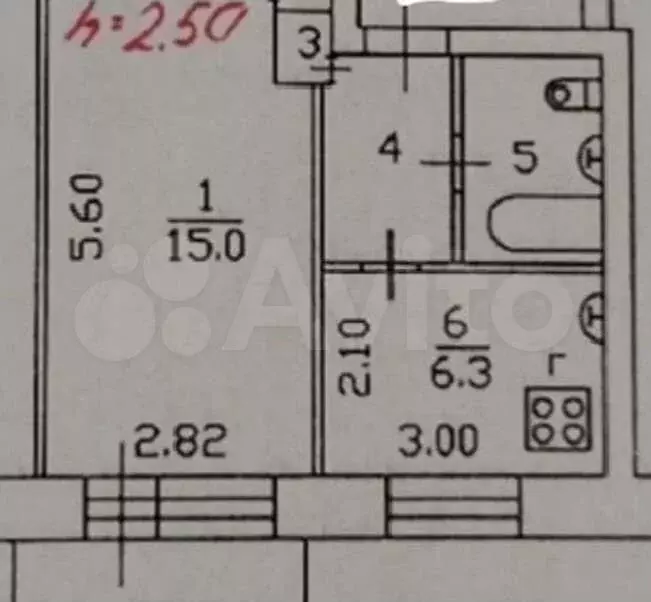 1-к. квартира, 30 м, 3/3 эт. - Фото 0