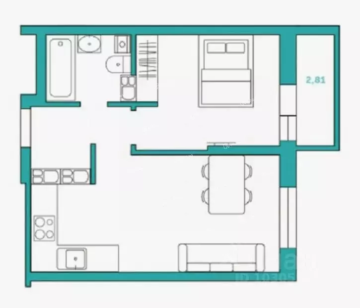 1-к кв. Тульская область, Тула городской округ, пос. Петровский ул. ... - Фото 1