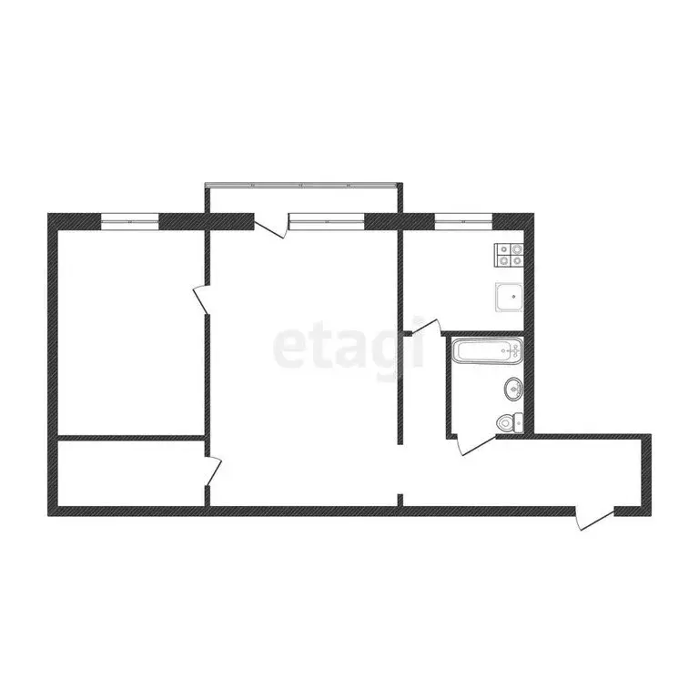 2-комнатная квартира: Миасс, Молодёжная улица, 34 (44.7 м) - Фото 1