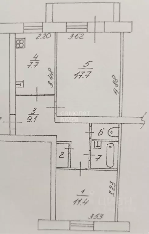 2-к кв. Вологодская область, Вологда ул. Ударников, 19А (51.0 м) - Фото 1