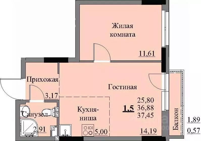 1-к кв. Удмуртия, Ижевск Автопроизводство жилрайон, 3-й мкр, Арден на ... - Фото 0