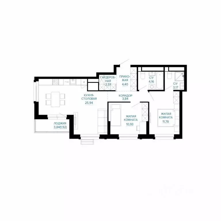 2-к кв. Свердловская область, Екатеринбург ул. Энтузиастов (68.51 м) - Фото 1