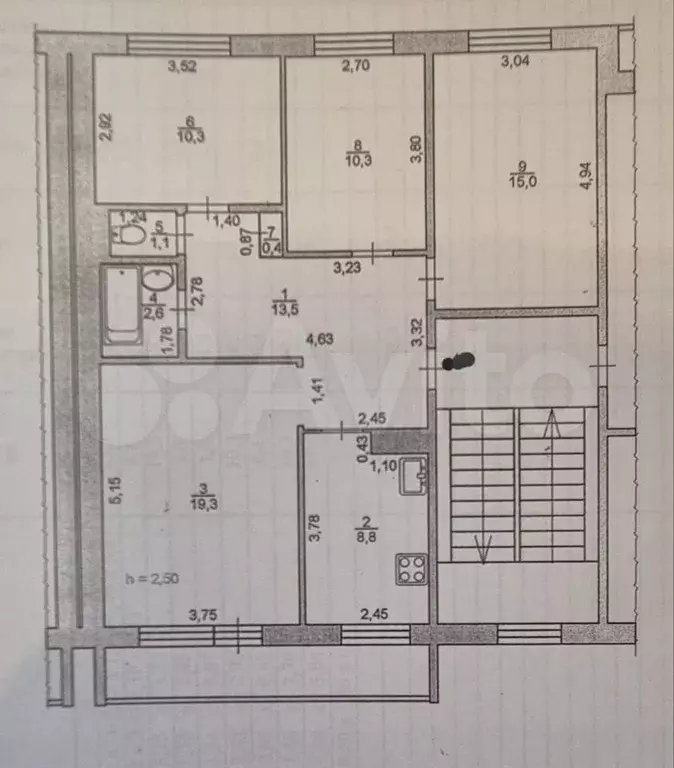 4-к. квартира, 84,4 м, 4/5 эт. - Фото 0