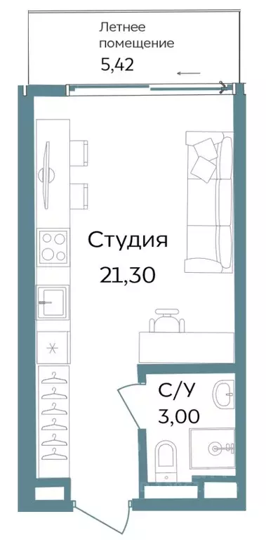 Студия Крым, Саки  (29.72 м) - Фото 1