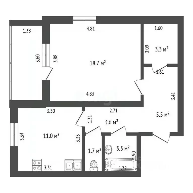 1-к кв. Орловская область, Орел бул. Молодежи, 16 (47.1 м) - Фото 1