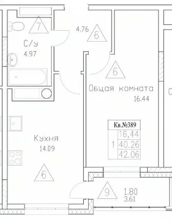 1-к кв. Саха (Якутия), Якутск Алгыс жилой комплекс (42.0 м) - Фото 0