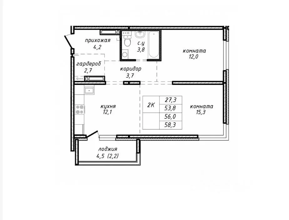 2-к кв. Новосибирская область, Новосибирск ул. Связистов, 162/3 (56.7 ... - Фото 1