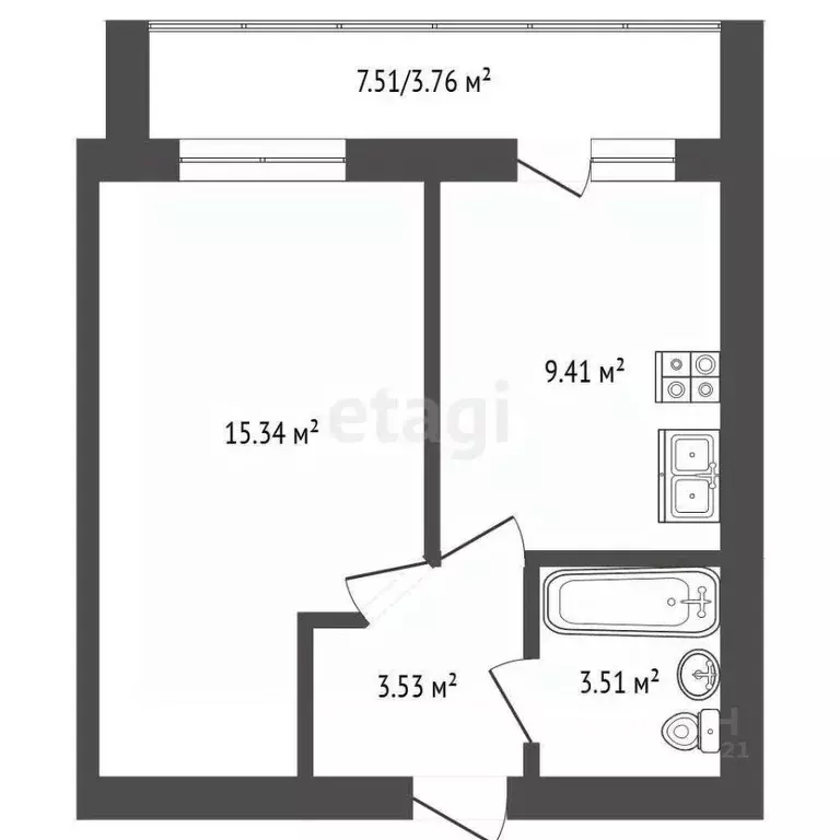 1-к кв. Марий Эл, Йошкар-Ола ул. Йывана Кырли, 48Б (35.5 м) - Фото 1
