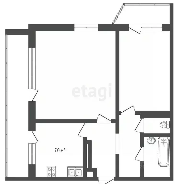 2-к кв. Севастополь ул. Павла Корчагина, 24 (46.6 м) - Фото 1