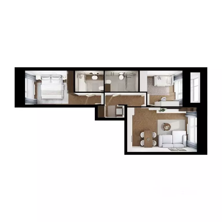 2-к кв. Татарстан, Казань Сиберово жилой комплекс, 2 (63.9 м) - Фото 2