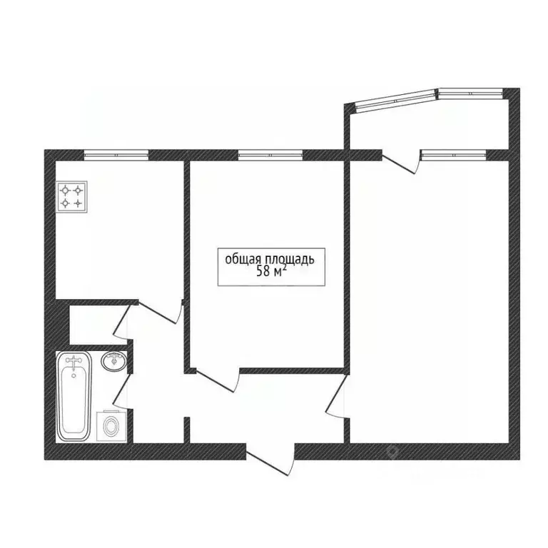 2-к кв. Брянская область, Брянск Авиационная ул., 10 (58.0 м) - Фото 2