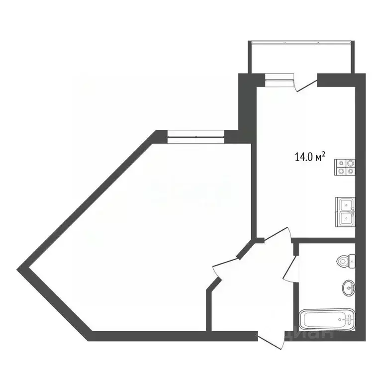 1-к кв. Ярославская область, Ярославль Тутаевское ш., 109 (46.8 м) - Фото 2