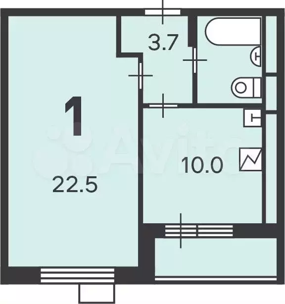 Аукцион: 1-к. квартира, 40,3 м, 22/24 эт. - Фото 0