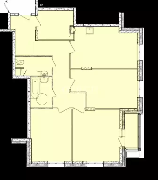 3-комнатная квартира: Москва, Краснобогатырская улица, 38 (90.1 м) - Фото 0