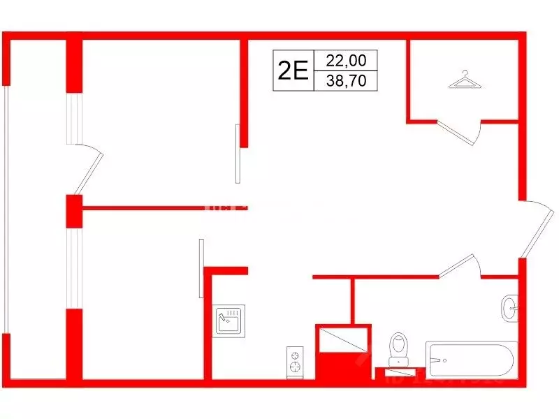 1-к кв. Санкт-Петербург просп. Александровской фермы, 8 (38.7 м) - Фото 2