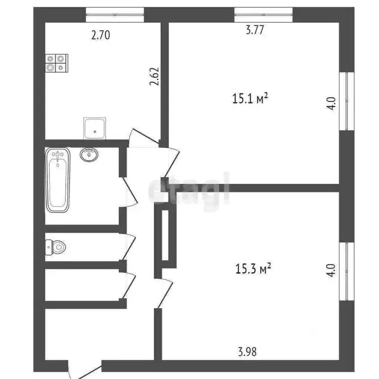2-к кв. Крым, Джанкой ул. Ударная, 5 (45.3 м) - Фото 2