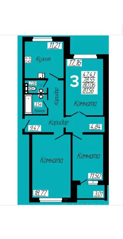 3-к кв. Смоленская область, Смоленск ул. Попова, 113Г (84.0 м) - Фото 0