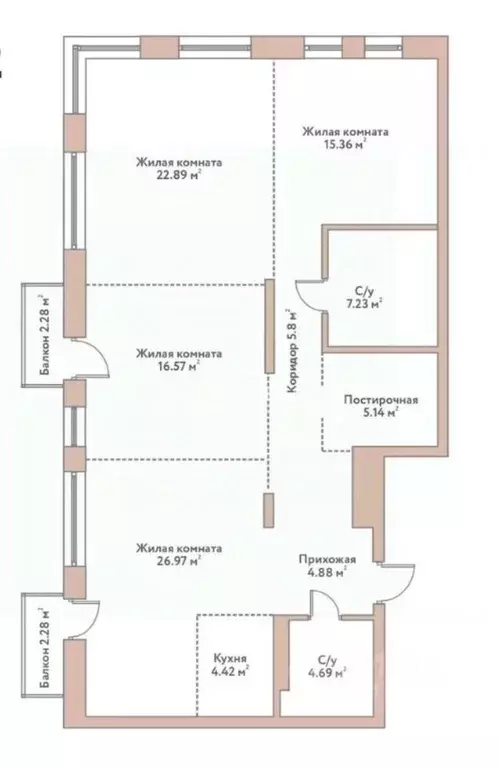 4-к кв. Новосибирская область, Новосибирск Дачное ш., 20Б (113.9 м) - Фото 0