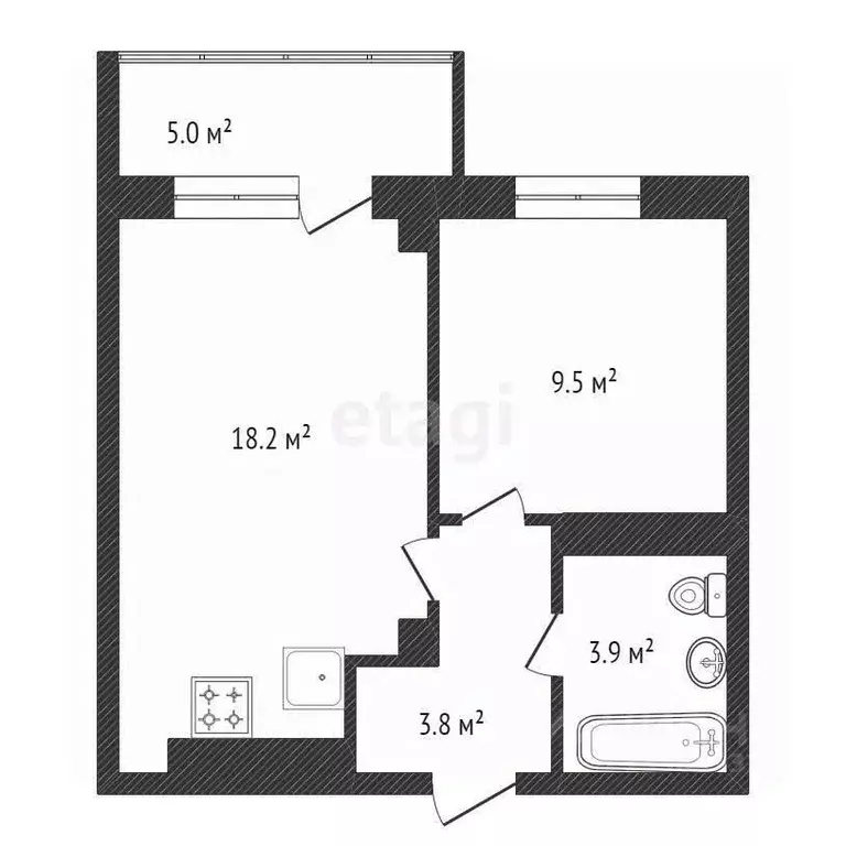 2-к кв. Красноярский край, Красноярск ул. Лесников, 27 (35.1 м) - Фото 2