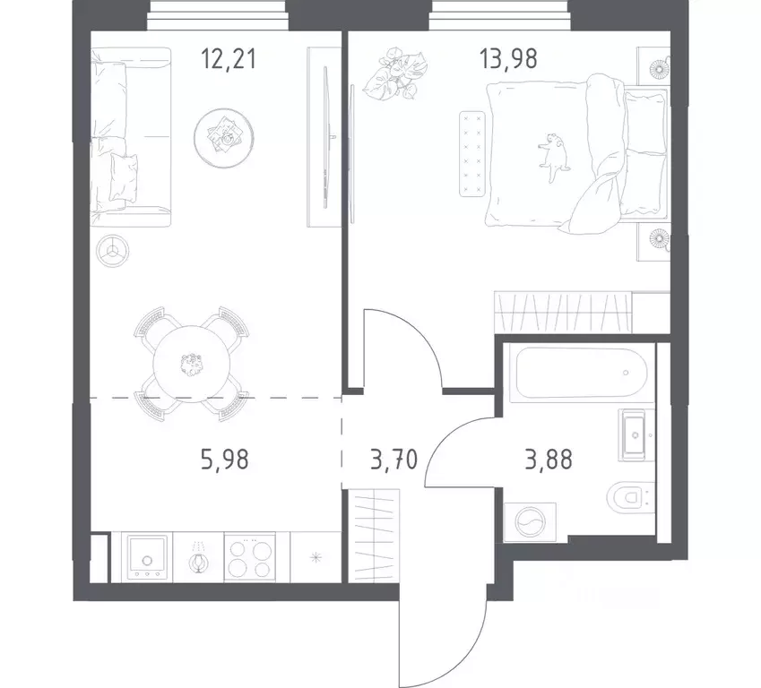 1-к кв. Башкортостан, Уфа ул. Минигали Губайдуллина, 8к9 (39.75 м) - Фото 1