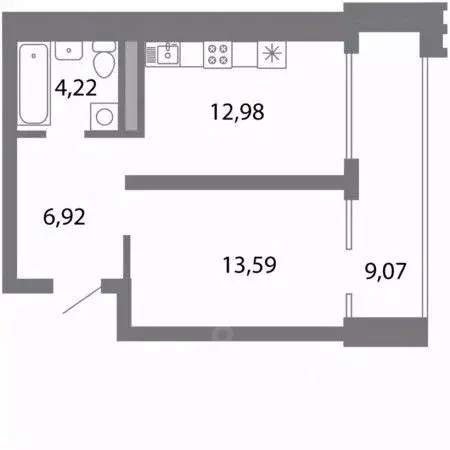 1-к кв. Рязанская область, Рязань Солотча р-н, 9 (47.0 м) - Фото 2