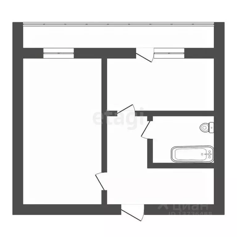 1-к кв. Амурская область, Благовещенск Институтская ул., 9 (35.3 м) - Фото 2