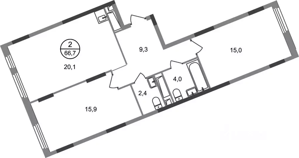 2-к кв. Москва Переделкино Ближнее мкр, 18-й кв-л,  (66.7 м) - Фото 0