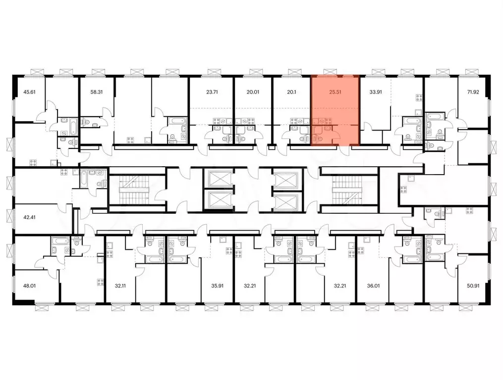 Квартира-студия, 25,5 м, 22/38 эт. - Фото 1