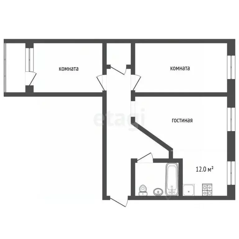 3-к кв. Забайкальский край, Чита Угданская ул., 18 (55.7 м) - Фото 2